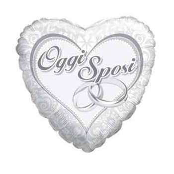 Palloncino Mylar Cuore Oggi Sposi 36" Cm. 92