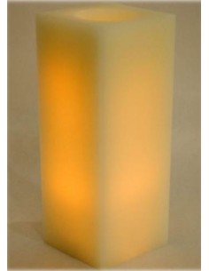 Candela cera a led deluxe quadrata cm. 20 Colore: crema