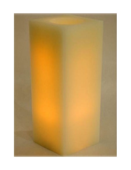 Candela cera a led deluxe quadrata cm. 20 Colore: crema
