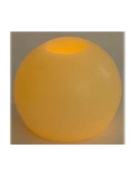 Candela cera a led deluxe sfera cm. 10 Colore: crema