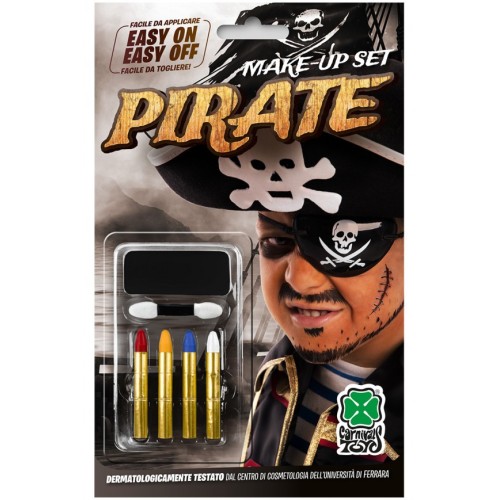 Blister fondotinta bianco + 4 matite - Nero - Pirata