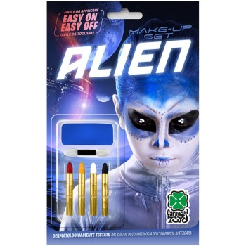 Blister fondotinta bianco + 4 matite - Blu - Alien