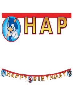 Festone banner scritta Happy Birthday - Sonic