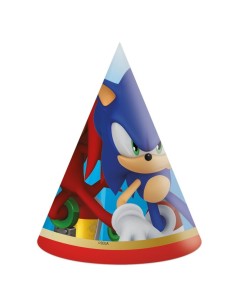Cappellino cono party Sonic - Cf. 6 pezzi