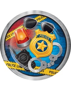 Piatti carta Cm. 23 - Police Party - Cf. 8 pezzi
