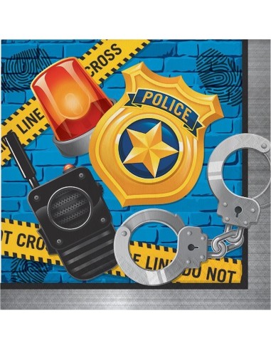 Tovaglioli carta Cm. 33x33 - Police Party - Cf. 16 pezzi