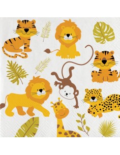 Tovaglioli carta Cm. 33x33 - Happy Jungle - Cf. 16 pezzi