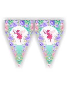 Festone bandierine in carta - Floral Fairy Sparkle