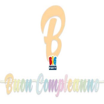Festone kit scritta maxi Italic Cm. 600x25 - Buon Compleanno 2