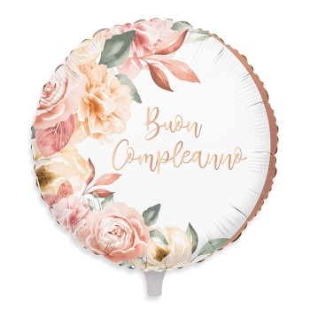 Palloncino mylar 18" Cm. 45 - Buon compleanno rosa gold