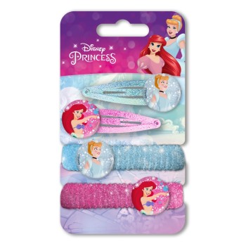 Blister 4 accessori per capelli Principesse