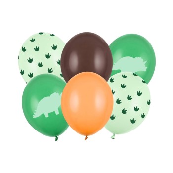 Palloncini in lattice cm. 30 Dinosauro mix - Blister 6 pezzi