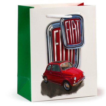 Busta regalo patinata Cm. 23x17 "Fiat 500"