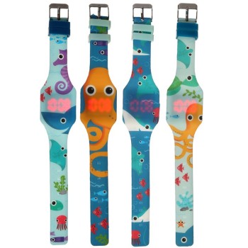 Orologio da polso digitale in silicone - Animali marini