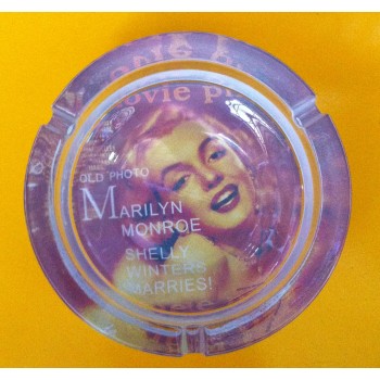 Posacenere vetro cristal tondo grande Marylin