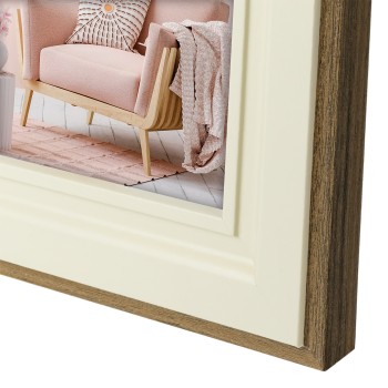 Portafoto in legno marrone/avorio Cm. 18,5x23,5 - Foto... 2