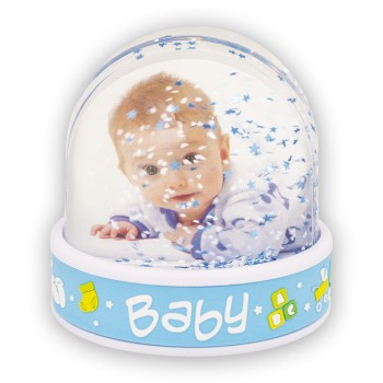 Globo sfera portafoto Baby Cm. 9,5 - Baby Celeste