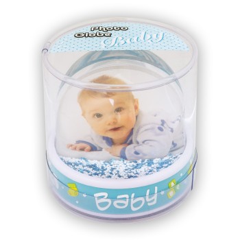 Globo sfera portafoto Baby Cm. 9,5 - Baby Celeste 2