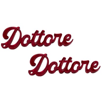 Scritte micro in plex crystal - Dottore - Rosso - Cf. 10...