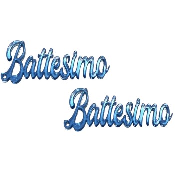 Scritte micro in plex crystal - Battesimo - Celeste - Cf....