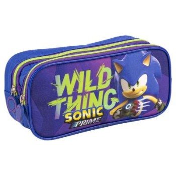 Astuccio pochette doppia zip deluxe Cm. 22x10 Sonic