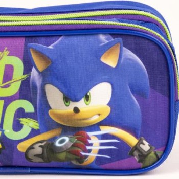 Astuccio pochette doppia zip deluxe Cm. 22x10 Sonic 2