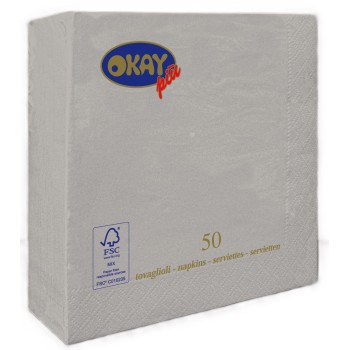 Tovaglioli ovatta 2 veli FSC Cm. 33x33 - Confezione 50 pz...
