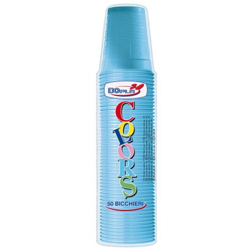 Bicchieri 200 ML plastica Color - Cf. 50 pezzi...