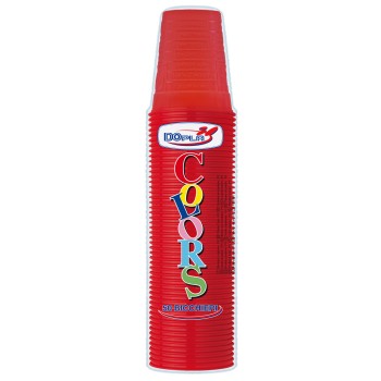 Bicchieri 200 ML plastica Color - Cf. 50 pezzi - Rosso