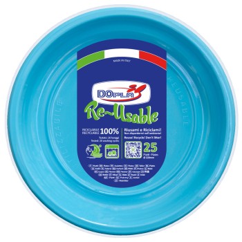 Piatti piani plastica riutilizzabile Color D220 - Cf. 25...