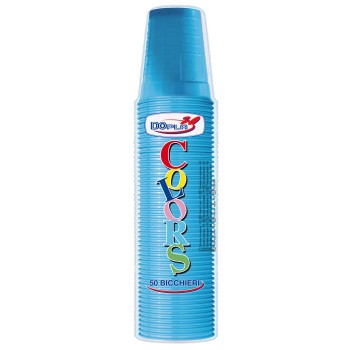Bicchieri 200 ML plastica Color - Cf. 50 pezzi - Turchese