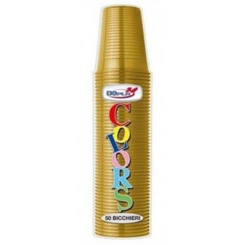 Bicchieri 200 ML plastica Color - Cf. 50 pezzi - Oro
