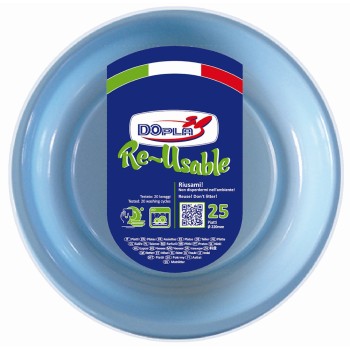 Piatti piani plastica riutilizzabile Color D220 - Cf. 25...