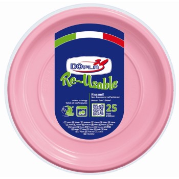 Piatti piani plastica riutilizzabile Color D220 - Cf. 25...