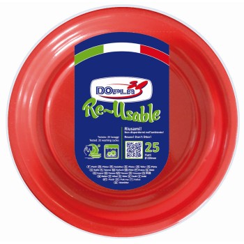 Piatti piani plastica riutilizzabile Color D220 - Cf. 25...