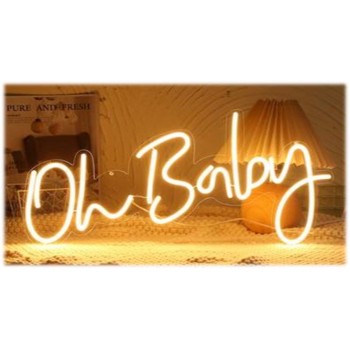 Scritta neon light Oh Baby bianca Cm. 60x29