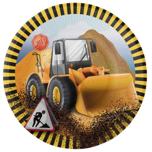 Piatti carta Cm. 18 - Ruspa Construction - Cf....