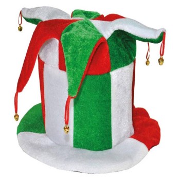 Cappello cilindro jolly con campanelli tricolore Italia...