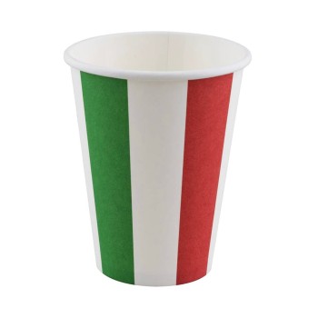 Bicchieri carta tricolore Italia - Cf. 8 pezzi
