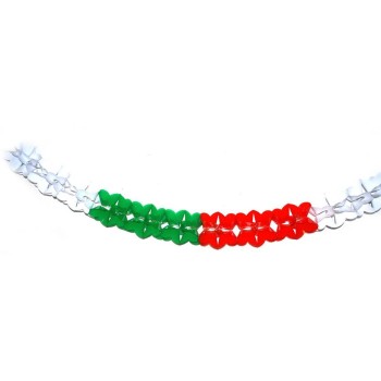 Festone ghirlanda in carta tricolore Italia Cm. 480x6x8
