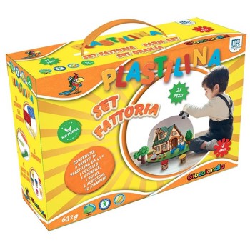 Set fattoria plastilina con 6 vasetti e strumenti