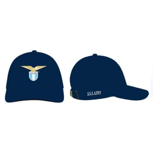 Cappello con visiera blu logo ricamato - SS Lazio