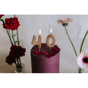 Candelina per torta Cm. 4,5 – Oro Gold metallizzata –... 2