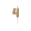 Candelina per torta Cm. 4,5 – Oro Gold metallizzata – Numero 4