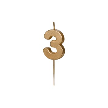 Candelina per torta Cm. 4,5 – Oro Gold metallizzata –...