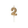 Candelina per torta Cm. 4,5 – Oro Gold metallizzata – Numero 2