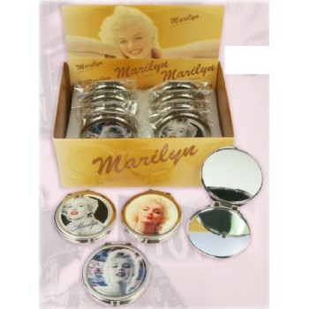 Specchietto da borsa tondo Marylin Monroe con placca resina