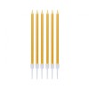 Candeline per torta stelo Cm. 14 - Oro Gold Metallizzato - Blister 6 pezzi