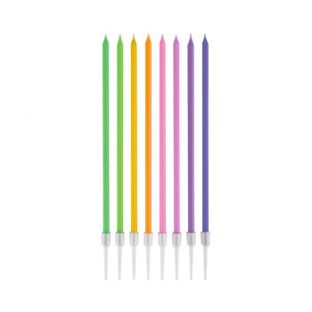 Candeline per torta stelo Cm. 17 - Mix pastello - Blister...