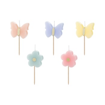 Candelina per torta pick "Butterfly" Farfalle Cm. 3,5 -...